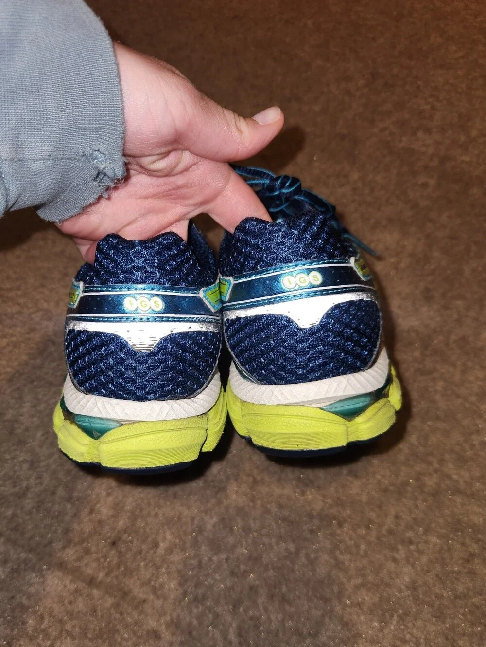 Asics Gel-cumulus 16 Running Sneakers | Blue Neon Yellow | W8.5
